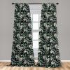 Ambesonne Blooming Roses Curtains, Night Jungle Vibe Flowers Boho with Neutral Leafy Peduncles, Window Treatments 2 Panel Set for Living Room Bedroom, Pair of – 28″ x 84″, Dark Sea Green Dark Coral(Peacock Green Sea Green)