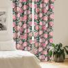 Ambesonne Blooming Roses Curtains, Night Jungle Vibe Flowers Boho with Neutral Leafy Peduncles, Window Treatments 2 Panel Set for Living Room Bedroom, Pair of – 28″ x 84″, Dark Sea Green Dark Coral(Dark Coral and Olive Green)