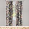 Ambesonne Blooming Roses Curtains, Night Jungle Vibe Flowers Boho with Neutral Leafy Peduncles, Window Treatments 2 Panel Set for Living Room Bedroom, Pair of – 28″ x 84″, Dark Sea Green Dark Coral(Pale Pink Pistachio Green)