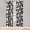 Ambesonne Blooming Roses Curtains, Night Jungle Vibe Flowers Boho with Neutral Leafy Peduncles, Window Treatments 2 Panel Set for Living Room Bedroom, Pair of – 28″ x 84″, Dark Sea Green Dark Coral(Champagne Pastel Pink)