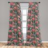 Ambesonne Blooming Roses Curtains, Night Jungle Vibe Flowers Boho with Neutral Leafy Peduncles, Window Treatments 2 Panel Set for Living Room Bedroom, Pair of – 28″ x 84″, Dark Sea Green Dark Coral(Pale Pink and Laurel Green)