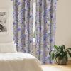 Ambesonne Blooming Roses Curtains, Night Jungle Vibe Flowers Boho with Neutral Leafy Peduncles, Window Treatments 2 Panel Set for Living Room Bedroom, Pair of – 28″ x 84″, Dark Sea Green Dark Coral(Pale Purpleblue Lilac)