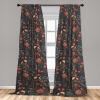 Ambesonne Blooming Roses Curtains, Night Jungle Vibe Flowers Boho with Neutral Leafy Peduncles, Window Treatments 2 Panel Set for Living Room Bedroom, Pair of – 28″ x 84″, Dark Sea Green Dark Coral(Dark Coral and Reseda Green)