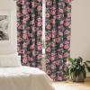 Ambesonne Blooming Roses Curtains, Night Jungle Vibe Flowers Boho with Neutral Leafy Peduncles, Window Treatments 2 Panel Set for Living Room Bedroom, Pair of – 28″ x 84″, Dark Sea Green Dark Coral(Pastel Pink Khaki)