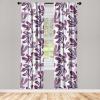 Ambesonne Boho Feathers Curtains, Vintage Japanese Feels Fuzz Sketch Pattern Neutral Colors Artwork, Window Treatments 2 Panel Set for Living Room Bedroom, Pair of – 28″ x 95″, Purple Charcoal Grey(Eggplant Pale Blue Ivory)