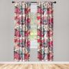 Ambesonne Boho Feathers Curtains, Vintage Japanese Feels Fuzz Sketch Pattern Neutral Colors Artwork, Window Treatments 2 Panel Set for Living Room Bedroom, Pair of – 28″ x 95″, Purple Charcoal Grey(Laurel Green Coral)