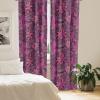 Ambesonne Boho Feathers Curtains, Vintage Japanese Feels Fuzz Sketch Pattern Neutral Colors Artwork, Window Treatments 2 Panel Set for Living Room Bedroom, Pair of – 28″ x 95″, Purple Charcoal Grey(Magenta Dried Rose Coral)