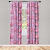 Ambesonne Boho Feathers Curtains, Vintage Japanese Feels Fuzz Sketch Pattern Neutral Colors Artwork, Window Treatments 2 Panel Set for Living Room Bedroom, Pair of – 28″ x 95″, Purple Charcoal Grey(Hot Pink Green Fuchsia)