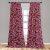 Ambesonne Boho Feathers Curtains, Vintage Japanese Feels Fuzz Sketch Pattern Neutral Colors Artwork, Window Treatments 2 Panel Set for Living Room Bedroom, Pair of – 28″ x 95″, Purple Charcoal Grey(Dark Magenta Marigold)