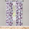 Ambesonne Boho Feathers Curtains, Vintage Japanese Feels Fuzz Sketch Pattern Neutral Colors Artwork, Window Treatments 2 Panel Set for Living Room Bedroom, Pair of – 28″ x 95″, Purple Charcoal Grey(Dark Magenta Pale Blue)
