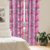 Ambesonne Boho Feathers Curtains, Vintage Japanese Feels Fuzz Sketch Pattern Neutral Colors Artwork, Window Treatments 2 Panel Set for Living Room Bedroom, Pair of – 28″ x 95″, Purple Charcoal Grey(Hot Pink Green Fuchsia)