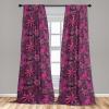 Ambesonne Boho Feathers Curtains, Vintage Japanese Feels Fuzz Sketch Pattern Neutral Colors Artwork, Window Treatments 2 Panel Set for Living Room Bedroom, Pair of – 28″ x 95″, Purple Charcoal Grey(Magenta Dried Rose Coral)