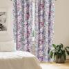 Ambesonne Boho Feathers Curtains, Vintage Japanese Feels Fuzz Sketch Pattern Neutral Colors Artwork, Window Treatments 2 Panel Set for Living Room Bedroom, Pair of – 28″ x 95″, Purple Charcoal Grey(Almond Green Magenta)