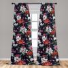Ambesonne Boho Feathers Curtains, Vintage Japanese Feels Fuzz Sketch Pattern Neutral Colors Artwork, Window Treatments 2 Panel Set for Living Room Bedroom, Pair of – 28″ x 95″, Purple Charcoal Grey(Raspberry and Petrol Blue)