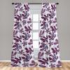 Ambesonne Boho Feathers Curtains, Vintage Japanese Feels Fuzz Sketch Pattern Neutral Colors Artwork, Window Treatments 2 Panel Set for Living Room Bedroom, Pair of – 28″ x 95″, Purple Charcoal Grey(Eggplant Pale Blue Ivory)