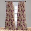 Ambesonne Boho Feathers Curtains, Vintage Japanese Feels Fuzz Sketch Pattern Neutral Colors Artwork, Window Treatments 2 Panel Set for Living Room Bedroom, Pair of – 28″ x 95″, Purple Charcoal Grey(Plum Pale Olive Green)