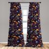Ambesonne Boho Feathers Curtains, Vintage Japanese Feels Fuzz Sketch Pattern Neutral Colors Artwork, Window Treatments 2 Panel Set for Living Room Bedroom, Pair of – 28″ x 95″, Purple Charcoal Grey(Rose Ivory Marigold Dried)