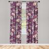 Ambesonne Boho Feathers Curtains, Vintage Japanese Feels Fuzz Sketch Pattern Neutral Colors Artwork, Window Treatments 2 Panel Set for Living Room Bedroom, Pair of – 28″ x 95″, Purple Charcoal Grey(Pale Salmon and Dark Purple)