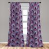 Ambesonne Boho Feathers Curtains, Vintage Japanese Feels Fuzz Sketch Pattern Neutral Colors Artwork, Window Treatments 2 Panel Set for Living Room Bedroom, Pair of – 28″ x 95″, Purple Charcoal Grey(Pale Azure Blue Indigo)