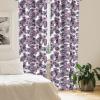 Ambesonne Boho Feathers Curtains, Vintage Japanese Feels Fuzz Sketch Pattern Neutral Colors Artwork, Window Treatments 2 Panel Set for Living Room Bedroom, Pair of – 28″ x 95″, Purple Charcoal Grey(Dried Rose Plum White)
