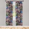 Ambesonne Boho Feathers Curtains, Vintage Japanese Feels Fuzz Sketch Pattern Neutral Colors Artwork, Window Treatments 2 Panel Set for Living Room Bedroom, Pair of – 28″ x 95″, Purple Charcoal Grey(Avocado Green Multicolor)