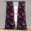 Ambesonne Boho Feathers Curtains, Vintage Japanese Feels Fuzz Sketch Pattern Neutral Colors Artwork, Window Treatments 2 Panel Set for Living Room Bedroom, Pair of – 28″ x 95″, Purple Charcoal Grey(Pale Fuchsia Dark Fuchsia)