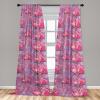 Ambesonne Boho Feathers Curtains, Vintage Japanese Feels Fuzz Sketch Pattern Neutral Colors Artwork, Window Treatments 2 Panel Set for Living Room Bedroom, Pair of – 28″ x 95″, Purple Charcoal Grey(Hot Pink Green Fuchsia)