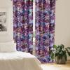 Ambesonne Boho Feathers Curtains, Vintage Japanese Feels Fuzz Sketch Pattern Neutral Colors Artwork, Window Treatments 2 Panel Set for Living Room Bedroom, Pair of – 28″ x 95″, Purple Charcoal Grey(Dark Magenta Ceil Blue)