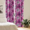 Ambesonne Boho Feathers Curtains, Vintage Japanese Feels Fuzz Sketch Pattern Neutral Colors Artwork, Window Treatments 2 Panel Set for Living Room Bedroom, Pair of – 28″ x 95″, Purple Charcoal Grey(Fuchsia Soft Pink)