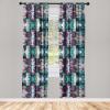 Ambesonne Boho Feathers Curtains, Vintage Japanese Feels Fuzz Sketch Pattern Neutral Colors Artwork, Window Treatments 2 Panel Set for Living Room Bedroom, Pair of – 28″ x 95″, Purple Charcoal Grey(Teal Raspberry Seafoam)