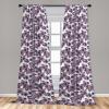 Ambesonne Boho Feathers Curtains, Vintage Japanese Feels Fuzz Sketch Pattern Neutral Colors Artwork, Window Treatments 2 Panel Set for Living Room Bedroom, Pair of – 28″ x 95″, Purple Charcoal Grey(Dried Rose Plum White)