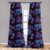 Ambesonne Boho Feathers Curtains, Vintage Japanese Feels Fuzz Sketch Pattern Neutral Colors Artwork, Window Treatments 2 Panel Set for Living Room Bedroom, Pair of – 28″ x 95″, Purple Charcoal Grey(Pastel Pink Aqua Indigo)