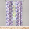 Ambesonne Boho Feathers Curtains, Vintage Japanese Feels Fuzz Sketch Pattern Neutral Colors Artwork, Window Treatments 2 Panel Set for Living Room Bedroom, Pair of – 28″ x 95″, Purple Charcoal Grey(Pale Fuchsia Indigo)