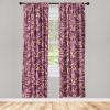 Ambesonne Boho Feathers Curtains, Vintage Japanese Feels Fuzz Sketch Pattern Neutral Colors Artwork, Window Treatments 2 Panel Set for Living Room Bedroom, Pair of – 28″ x 95″, Purple Charcoal Grey(Dark Magenta Marigold)