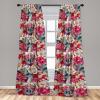 Ambesonne Boho Feathers Curtains, Vintage Japanese Feels Fuzz Sketch Pattern Neutral Colors Artwork, Window Treatments 2 Panel Set for Living Room Bedroom, Pair of – 28″ x 95″, Purple Charcoal Grey(Laurel Green Coral)