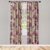 Ambesonne Boho Feathers Curtains, Vintage Japanese Feels Fuzz Sketch Pattern Neutral Colors Artwork, Window Treatments 2 Panel Set for Living Room Bedroom, Pair of – 28″ x 95″, Purple Charcoal Grey(Plum Pale Olive Green)