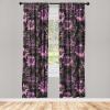 Ambesonne Boho Feathers Curtains, Vintage Japanese Feels Fuzz Sketch Pattern Neutral Colors Artwork, Window Treatments 2 Panel Set for Living Room Bedroom, Pair of – 28″ x 95″, Purple Charcoal Grey(Pale Fuchsia Dark Fuchsia)
