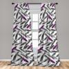 Ambesonne Boho Feathers Curtains, Vintage Japanese Feels Fuzz Sketch Pattern Neutral Colors Artwork, Window Treatments 2 Panel Set for Living Room Bedroom, Pair of – 28″ x 95″, Purple Charcoal Grey(Purple Charcoal Grey)