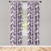 Ambesonne Boho Feathers Curtains, Vintage Japanese Feels Fuzz Sketch Pattern Neutral Colors Artwork, Window Treatments 2 Panel Set for Living Room Bedroom, Pair of – 28″ x 95″, Purple Charcoal Grey(Dried Rose Plum White)