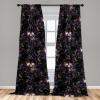 Ambesonne Boho Feathers Curtains, Vintage Japanese Feels Fuzz Sketch Pattern Neutral Colors Artwork, Window Treatments 2 Panel Set for Living Room Bedroom, Pair of – 28″ x 95″, Purple Charcoal Grey(Dark Magenta and Multicolor)