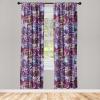 Ambesonne Boho Feathers Curtains, Vintage Japanese Feels Fuzz Sketch Pattern Neutral Colors Artwork, Window Treatments 2 Panel Set for Living Room Bedroom, Pair of – 28″ x 95″, Purple Charcoal Grey(Dark Magenta Ceil Blue)