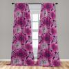 Ambesonne Boho Feathers Curtains, Vintage Japanese Feels Fuzz Sketch Pattern Neutral Colors Artwork, Window Treatments 2 Panel Set for Living Room Bedroom, Pair of – 28″ x 95″, Purple Charcoal Grey(Fuchsia Soft Pink)