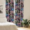 Ambesonne Boho Feathers Curtains, Vintage Japanese Feels Fuzz Sketch Pattern Neutral Colors Artwork, Window Treatments 2 Panel Set for Living Room Bedroom, Pair of – 28″ x 95″, Purple Charcoal Grey(Avocado Green Multicolor)
