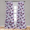 Ambesonne Boho Feathers Curtains, Vintage Japanese Feels Fuzz Sketch Pattern Neutral Colors Artwork, Window Treatments 2 Panel Set for Living Room Bedroom, Pair of – 28″ x 95″, Purple Charcoal Grey(Dark Magenta Pale Blue)