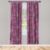 Ambesonne Boho Feathers Curtains, Vintage Japanese Feels Fuzz Sketch Pattern Neutral Colors Artwork, Window Treatments 2 Panel Set for Living Room Bedroom, Pair of – 28″ x 95″, Purple Charcoal Grey(Magenta Dried Rose Coral)