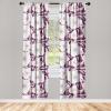 Ambesonne Boho Feathers Curtains, Vintage Japanese Feels Fuzz Sketch Pattern Neutral Colors Artwork, Window Treatments 2 Panel Set for Living Room Bedroom, Pair of – 28″ x 95″, Purple Charcoal Grey(Pastel Purple Plum Ivory)