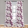 Ambesonne Boho Feathers Curtains, Vintage Japanese Feels Fuzz Sketch Pattern Neutral Colors Artwork, Window Treatments 2 Panel Set for Living Room Bedroom, Pair of – 28″ x 95″, Purple Charcoal Grey(Pastel Purple Plum Ivory)