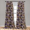 Ambesonne Boho Moth Curtains, Mystic Feel Wild Nature Wingy Animals with Trippy Colors Print Neutral, Window Treatments 2 Panel Set for Living Room Bedroom, Pair of – 28″ x 84″, Plum Purple Sea Blue(Dark Indigo Sepia and Umber)