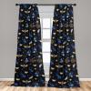 Ambesonne Boho Moth Curtains, Mystic Feel Wild Nature Wingy Animals with Trippy Colors Print Neutral, Window Treatments 2 Panel Set for Living Room Bedroom, Pair of – 28″ x 84″, Plum Purple Sea Blue(Navy Blue and Pale Orange)