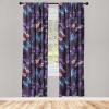 Ambesonne Boho Moth Curtains, Mystic Feel Wild Nature Wingy Animals with Trippy Colors Print Neutral, Window Treatments 2 Panel Set for Living Room Bedroom, Pair of – 28″ x 84″, Plum Purple Sea Blue(Plum Purple Sea Blue)